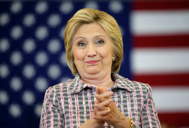 Democratic presidential candidate Hillary Clinton's advantage over Donald Trump grew 1 percentage points in the past week, according to a new poll. (AP Photo/John Locher)