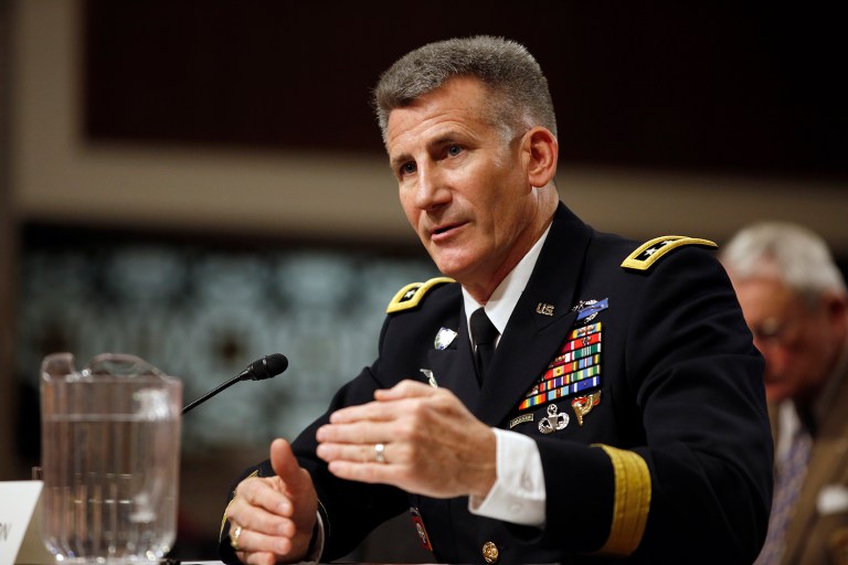 The White House is due to receive key recommendations from Army Gen. John Nicholson Jr. charged with helping to ensure the defeat of the Taliban and eliminating the threat from groups affiliated with al Qaeda and Islamic State in Afghanistan. (AP Photo/Alex Brandon)