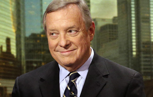 Minority Whip Dick Durbin took shots at the GOP as debate continued on a bill authorizing construction of the Keystone XL pipeline, in which Democrats plan to offer an amendment putting Republicans on record regarding climate change.