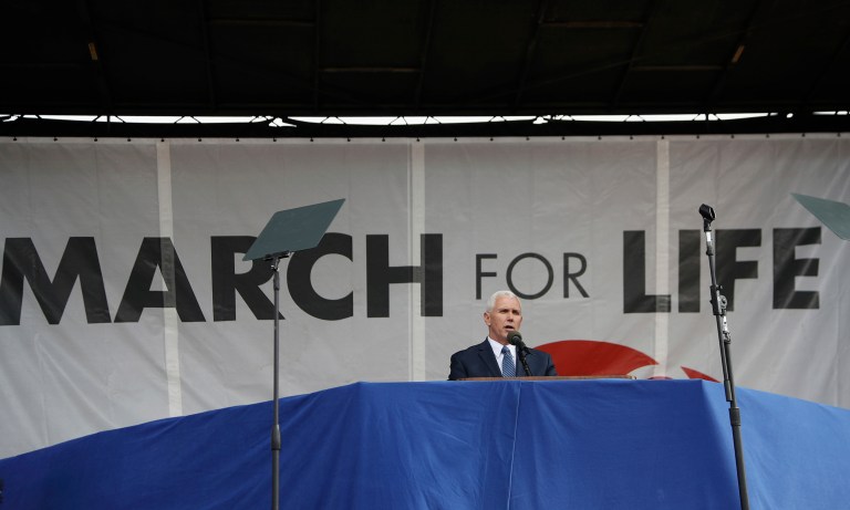 On Friday, Vice President Mike Pence became the first vice president to attend the national March for Life. (AP Photo/Manuel Balce Ceneta)