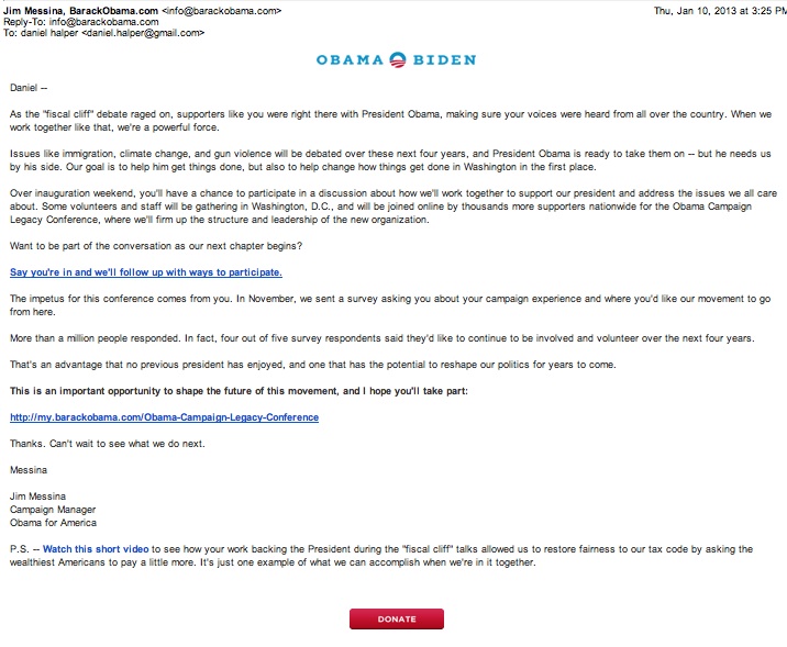 Obama Campaign Continues Quest for … Cash