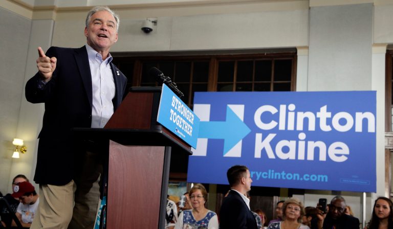 Marked the first direct attack of one vice presidential candidate on another in the 2016 election. (AP Photo/Chuck Burton)