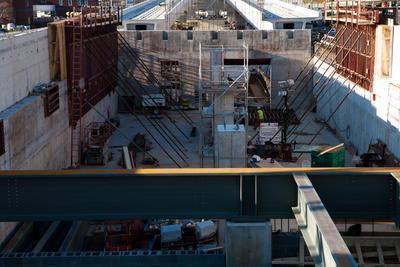 Construction of the Tysons Central 7 station is seen as part of the Dulles Corridor Metrorail Project on Nov. 18, 2011.