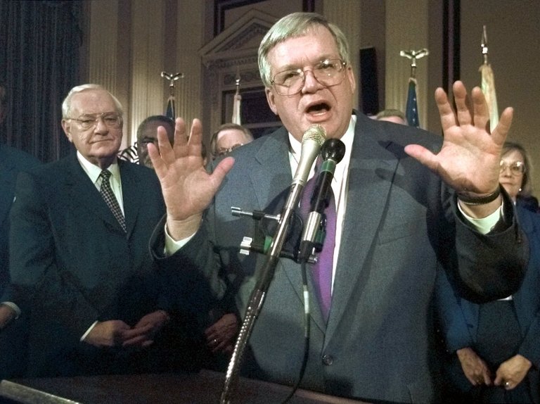 Dennis Hastert was sworn in as Speaker of the House in January of 1999. (AP/Greg Gibson)