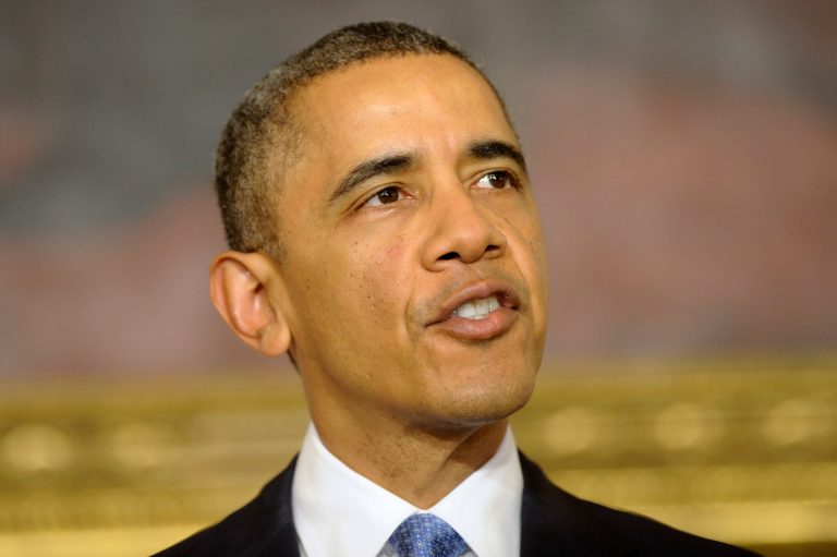 President Barack Obama speaks in the State Dining Room at the White House Saturday Nov. 23, 2013, in Washington about the nuclear deal between six world powers and Iran that calls on Tehran to limit its nuclear activities in return for sanctions relief. (AP Photo/Susan Walsh)