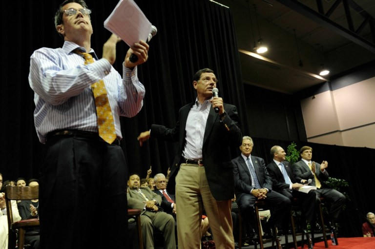 Republican Sens. John Barrasso of Wyoming, David Vitter of Louisiana and Jim Inhofe of Oklahoma introduced a bill that blocks U.S. dollars from going to the climate fund. (AP Photo)