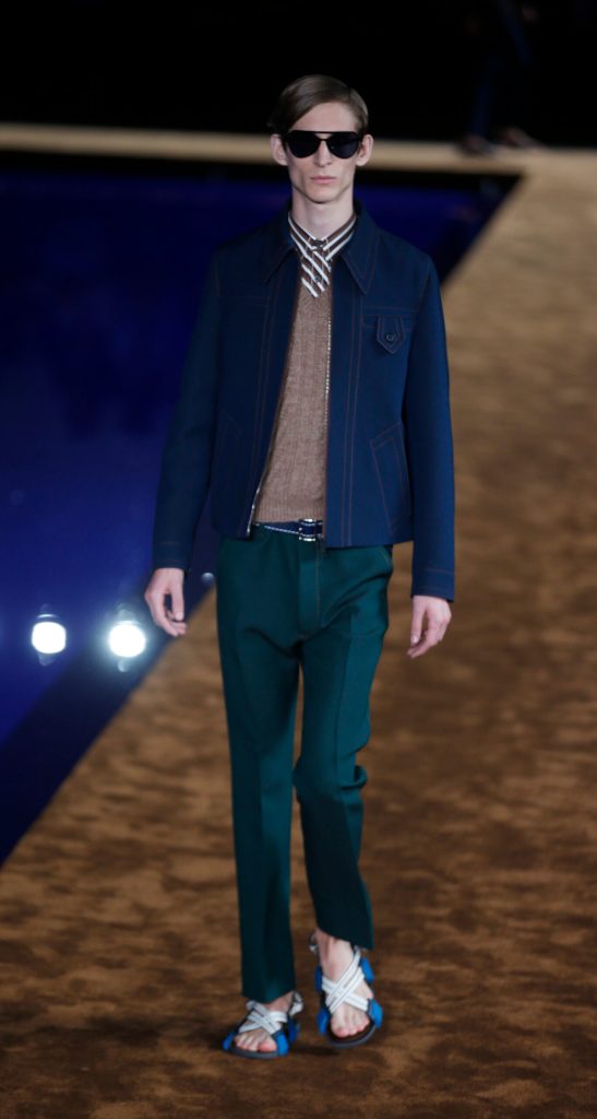 Prada classics recall 70s with top-stitched denim