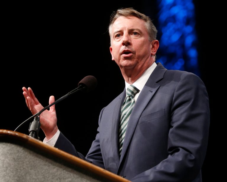 Virginia Republican candidate for Senate Ed Gillespie, who is challenging Sen. Mark Warner in November, said lowering the corporate tax rate will ultimately lead to more jobs in the Commonwealth. (AP Photo)
