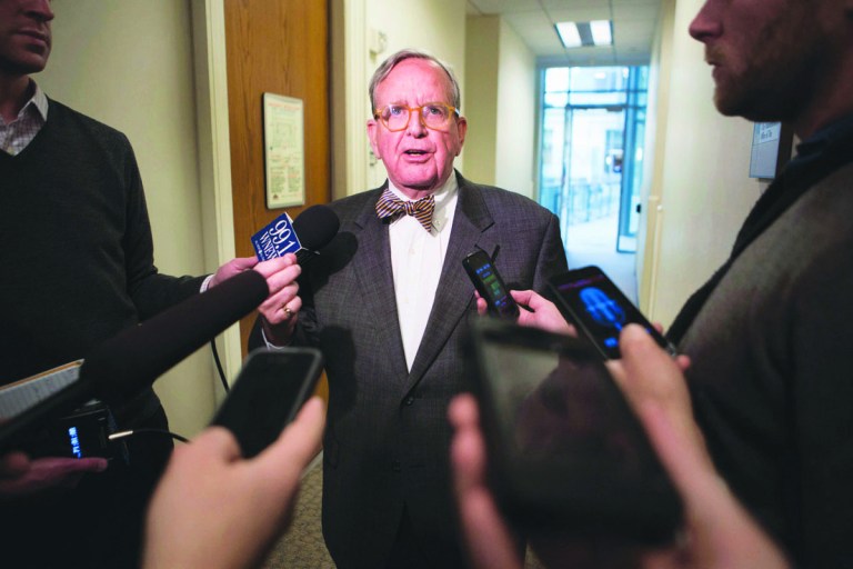 Graeme Jennings/Examiner
D.C. Councilman  Jim Graham spoke with the press on Thursday over a resolution introduced by Councilman Phil Mendelson, reprimanding Graham over ethics violations.