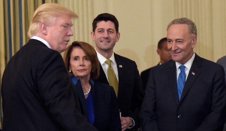 Trump's bombastic anti-Washington rhetoric, including stabs at Republican party leaders and meetings with Democrats, meant that the two decades of presidential-congressional alignment was likely over. (AP Photo/Susan Walsh)