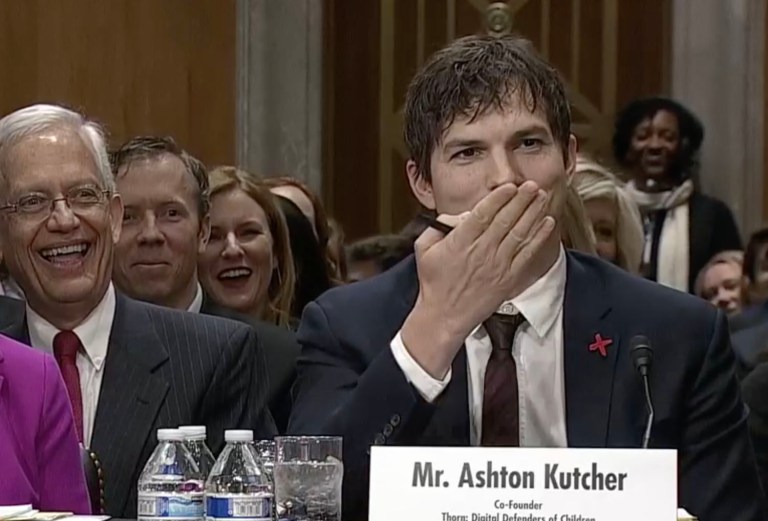 Kutcher blew Sen. McCain a kiss, after the senator told the actor and investor, 
