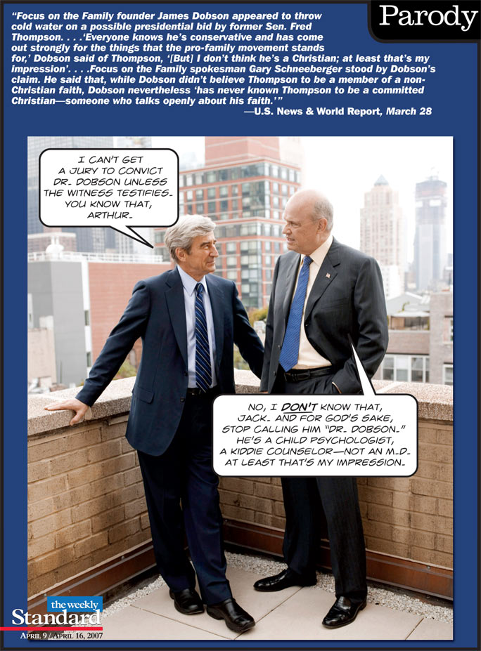 Dr. James Dobson disses Fred Thompson.