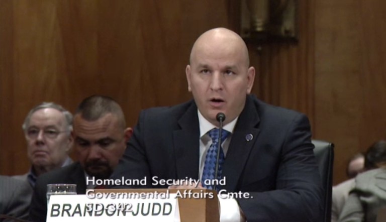 Brandon Judd, president of the National Border Patrol Council, testifying to a Senate committee Wednesday.