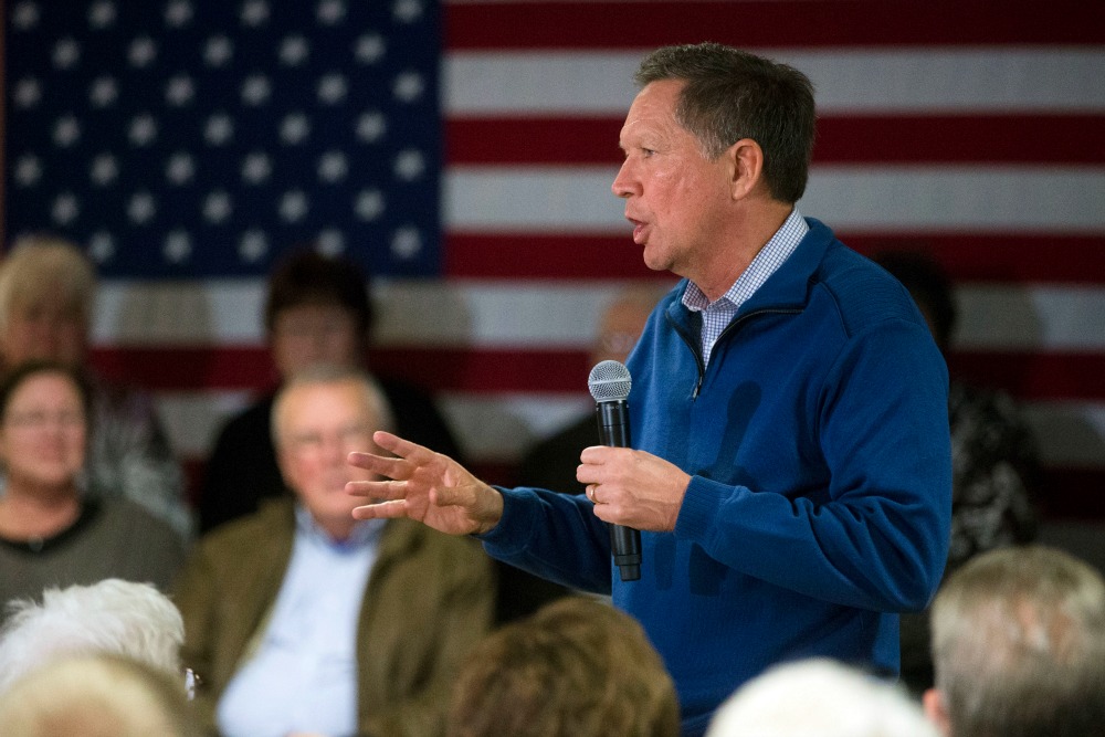 Kasich touts NYT’s ‘kiss of death’ endorsement