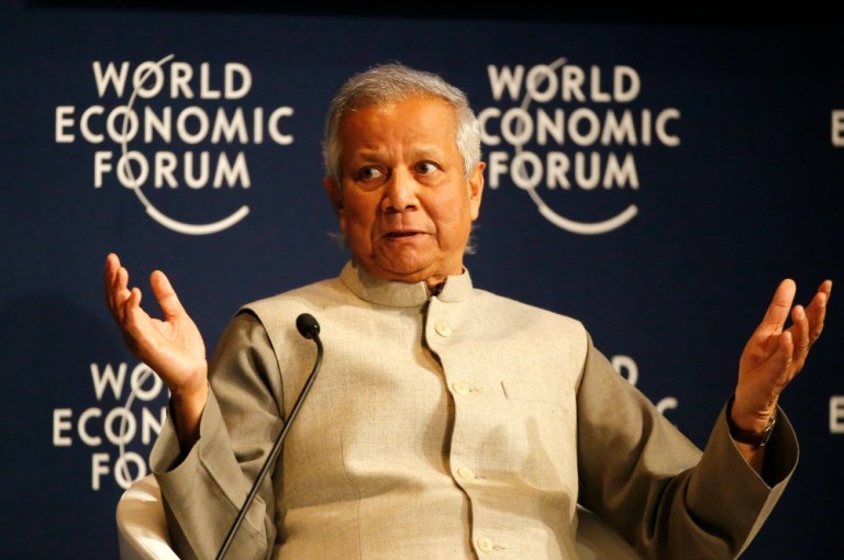 Thanks in part to years of lobbying by former president Bill Clinton, Muhammad Yunus received a Nobel Peace Prize in 2006. (AP Photo)