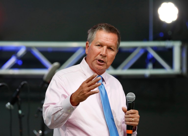 Ohio Gov. John Kasich spoke before the New Hampshire delegation and promised that he will return to the state in the future in the midst of talk about a potential 2020 run. (AP Photo/Alex Brandon)
