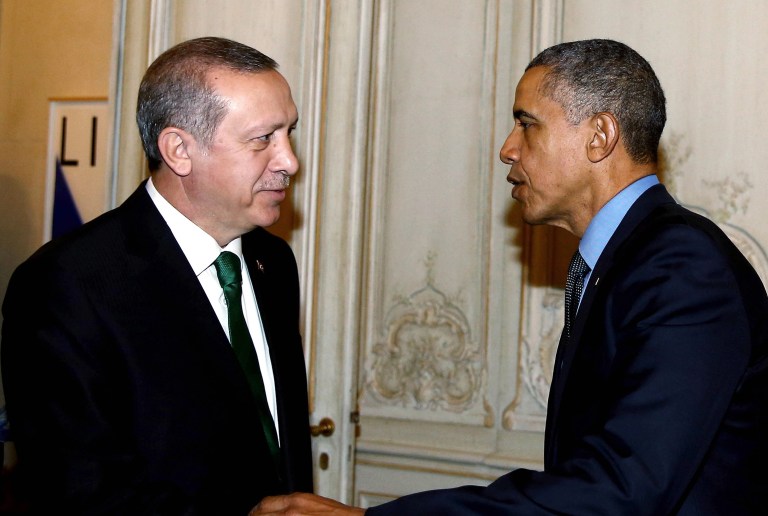 President Obama will meet with Turkish President Tayyip Erdogan Thursday night in an informal session. (AP Photo/Yasin Bulbul, Presidential Press Service, Pool)