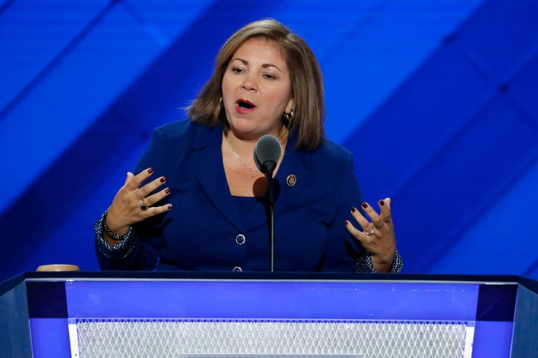 Rep. Linda Sanchez, D-Calif., called on House Oversight Committee Chairman Jason Chaffetz, R-Utah, to investigate President Trump's potential business conflicts of interest. (AP Photo/J. Scott Applewhite)