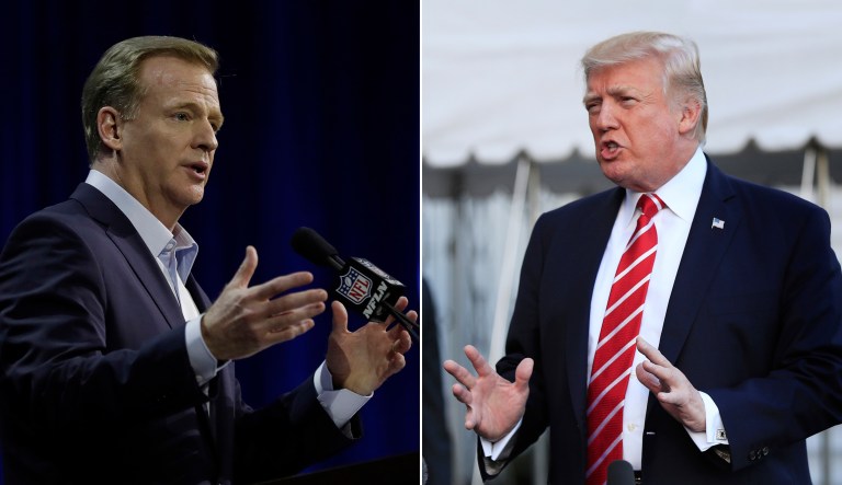 NFL Commissioner Roger Goodell announced Tuesday that players who chose not to stand during the national anthem would not face any penalties. (AP Photo/File)