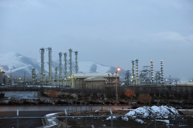 Iran's heavy water nuclear facility is backdropped by mountains near the central city of Arak, in this Jan. 15, 2011 file photo. (AP Photo/ISNA, Hamid Foroutan, File)
