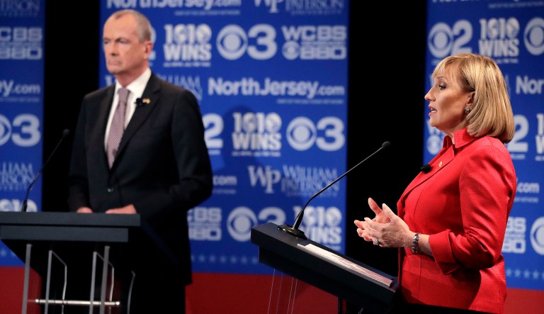 Guadagno was debating Democratic nominee Phil Murphy in gubernatorial contest's second and final debate. (AP Photo/Julio Cortez, pool)