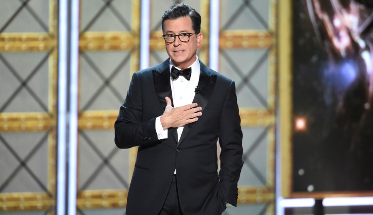 On his show Friday, Stephen Colbert cracked some jokes about Rep. Louie Gohmert, R-Texas, and Sean Hannity's penchant for creating charts showing alleged ties between Democrats and various events. (Photo by Phil McCarten/Invision for the Television Academy/AP Images)