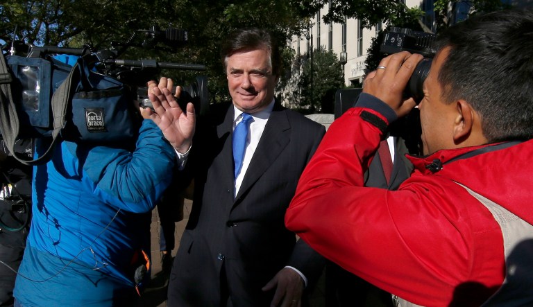 On Monday, Paul Manafort, one of President Trump's former campaign chairmen, was charged with conspiracy, among other counts. By Tuesday, journalists were already convinced of his guilt and the implication that the Russian state had tipped the 2016 election in Trump's favor. (AP Photo/Alex Brandon)