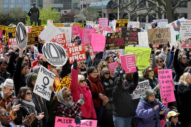 Indiana is one of two states with bans on obtaining an abortion based on race, gender or ancestry of a fetus. Gov. Mike Pence signed the law in March after it was passed by the Republican-led legislature. (Mykal McEldowney/The Indianapolis Star via AP, File)