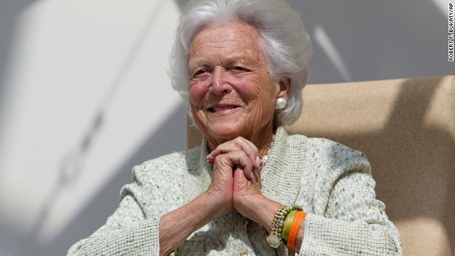 Former first lady Barbara Bush reads The Best Mouse Cookie,ÃÂ by Laura Numeroff, on Aug. 22 at the Barbara Bush Children's Hospital at Maine Medical Center in Portland, Maine. (AP Photo/Robert F. Bukaty)