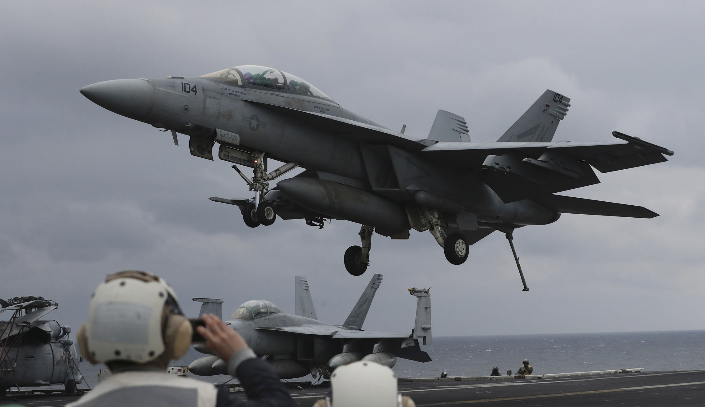 Iranian drone interferes with US F-18 landing on carrier in Gulf