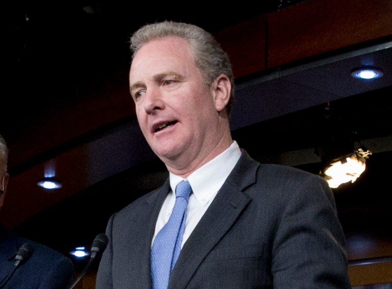Rep. Chris Van Hollen, D-Md., speaks during a news conference on Capitol Hill in Washington, Wednesday, April 29, 2015. (AP Photo/Carolyn Kaster)