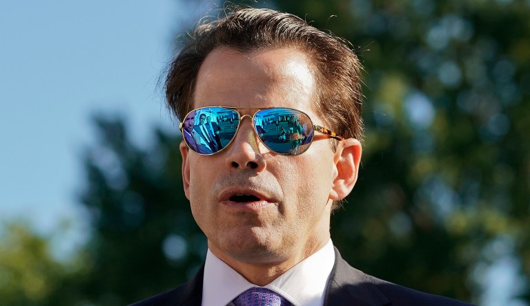 Scaramucci warned that he is willing to strip the communications office down to himself and Sarah Sanders in order to stop future leaks. (AP Photo/Pablo Martinez Monsivais)