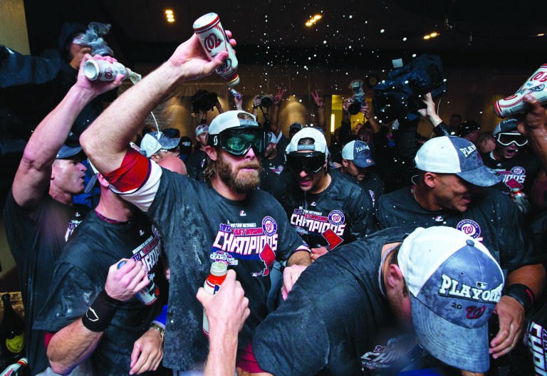 Jayson Werth and the Nationals clinched the NL East on Monday night -- the first major league title for D.C. since 1933. (AP photo)