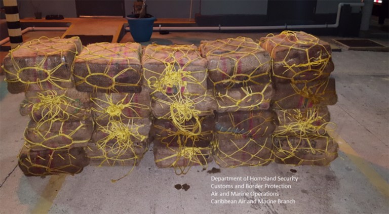 Officials found 1,320 pounds of the drug in a vessel four miles off the coast of the U.S. territory island. (U.S. Customs and Border Protection)