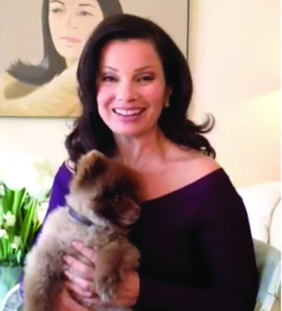 Fran Drescher and furry friend promote Fashion for Paws