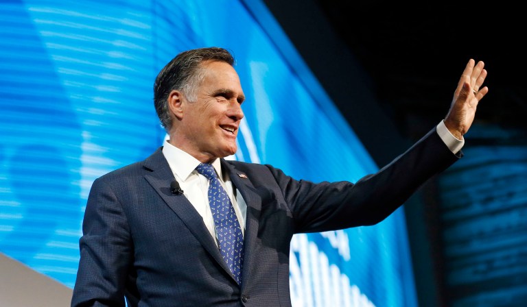 "Exponential progress and innovation is what's just beginning to hit the world &mdash; now not just in computers," Mitt Romney said in a speech to a farm group in Utah this week. (AP Photo/Rick Bowmer)