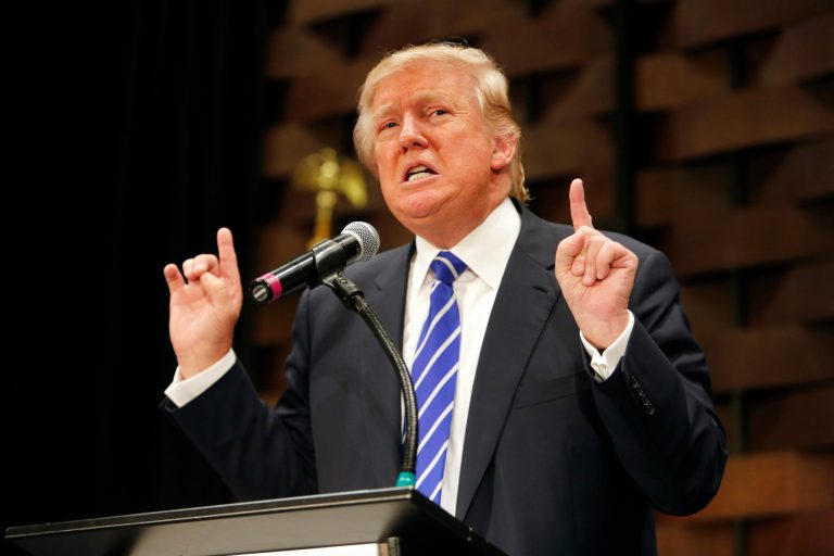 Republican presidential candidate Donald Trump speaks at an event in North Charleston, S.C., Wednesday. (AP Photo/Mic Smith)