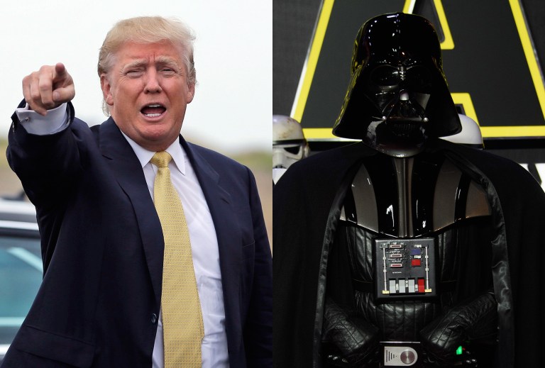 Together, Donald Trump and Darth Vader could rule the galaxy. (AP Photos)
