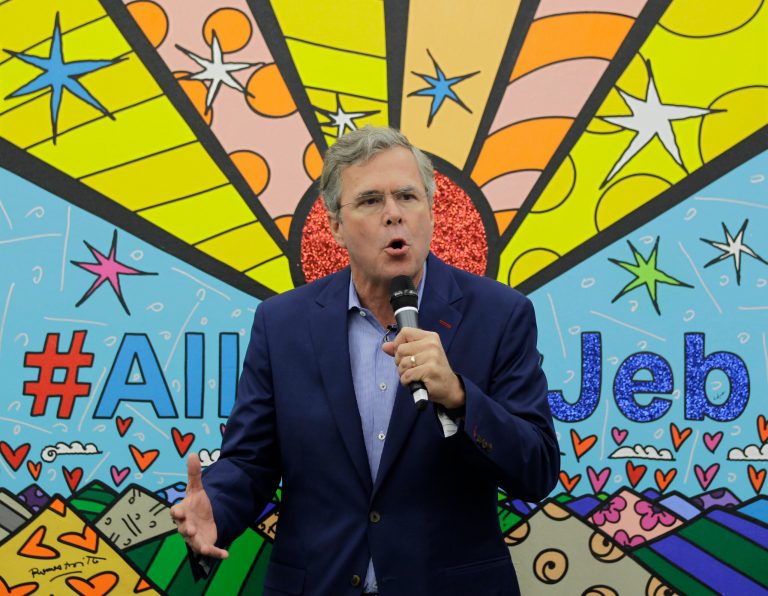 The Tax Policy Center, a nonprofit think tank, estimated that Jeb Bush would cut taxes for everyone, including by an average of $800,000 for the top 0.1 percent of earners, if he succeeds in his Republican presidential bid. (AP Photo)