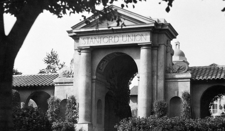 An archway to the Stanford Union building in Palo Alto, California (AP Photo)