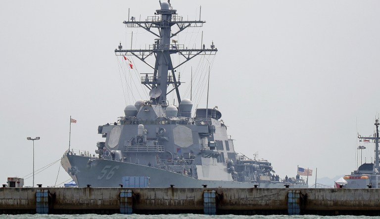 The USS John S. McCain. Divers with the Malaysian Navy found 