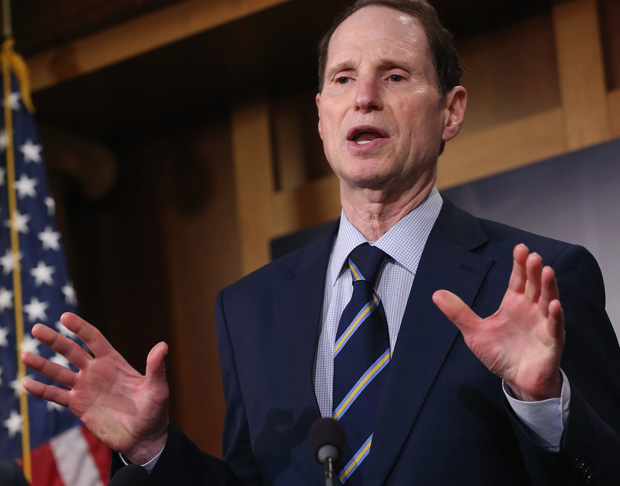 Sen. Ron Wyden, D-Ore., speaks during a news conference on Capitol Hill, March 11, 2015 in Washington. (Photo by Mark Wilson/Getty Images)