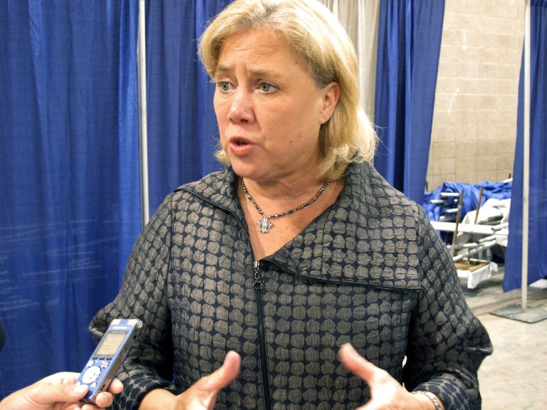 Sen. Mary Landrieu, a Louisiana Democrat in a tight re-election campaign, has tried to distance herself from President Obama on climate policy. (AP Photo/Melinda Deslatte)
