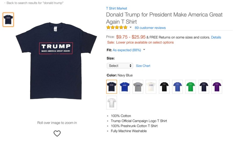 Progressive group asks Amazon to suspend sales of Trump products
