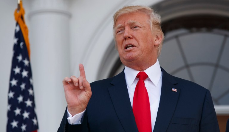 If President Trump hates war as he suggests he does, then it's reasonable to believe and hope that his tough talk is a projection of force aimed at avoiding war. We may be witnessing a demonstration of Ronald Reagan's maxim, peace through strength. (AP Photo/Evan Vucci)