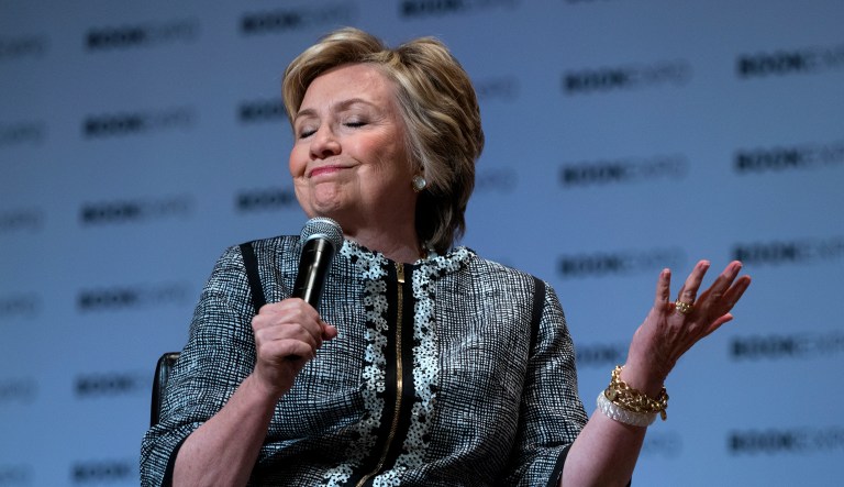 Many reporters, singers, anchors, actors, editors, and funnymen are still mourning the former secretary of state's second botched attempt at capturing the White House. (AP Photo/Craig Ruttle)