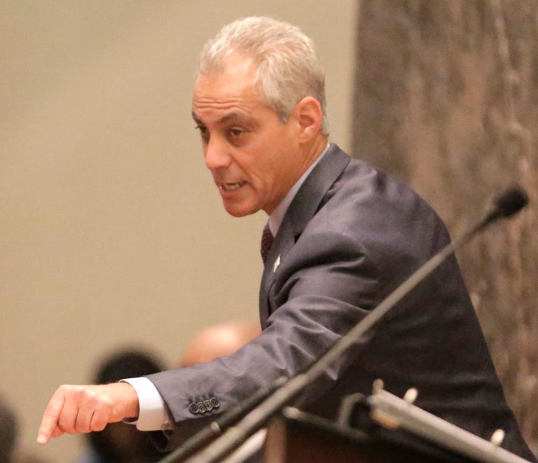 Mayor Rahm Emanuel is under fire for his handling of a police shooting. (AP Photo/M. Spencer Green)