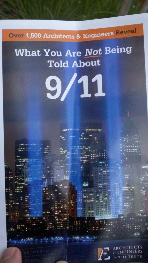 Because what Ron Paul event is complete without 9/11 truther literature?