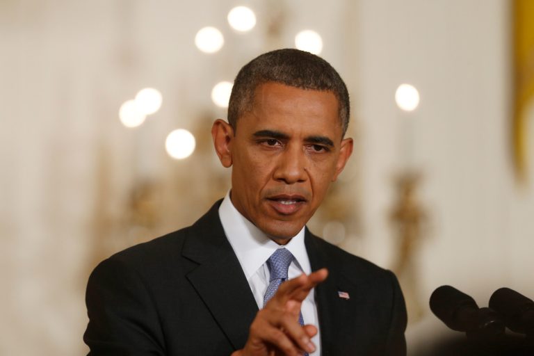 President Obama refused to say whether he would go to the mat for his signature health care overhaul and shutdown the government if Republicans challenge him to do so or see the law defunded in the fall. (AP/Charles Dharapak)