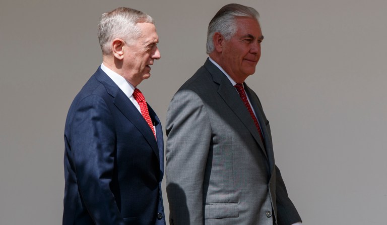 Secretary of State Rex Tillerson and Defense Secretary Jim Mattis were summoned to the White House to 